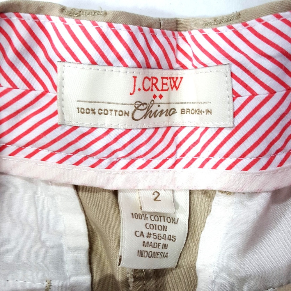 J. Crew Factory Chino Khaki Cotton Shorts Size 2 - Picture 2 of 5